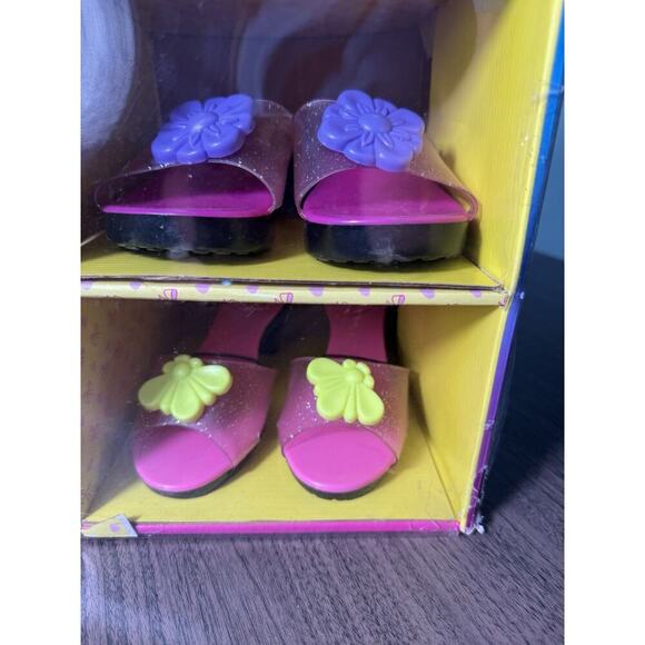 5 pair of dress up shoes kids with carrying case 2pink, yellow, purple, clear - Picture 4 of 10